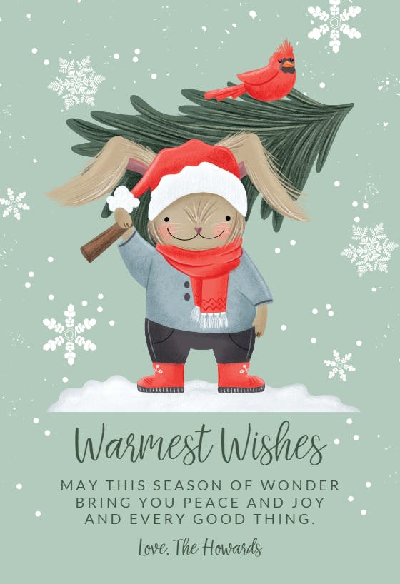 Warmy rabbit - christmas card