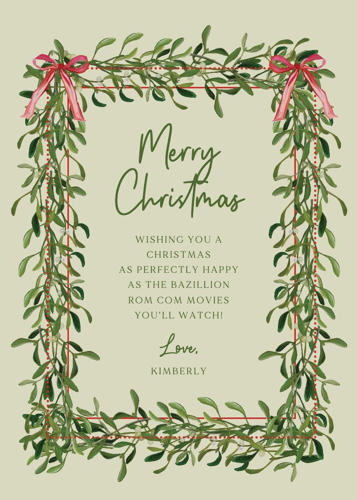 Watercolor floral wreath - christmas card