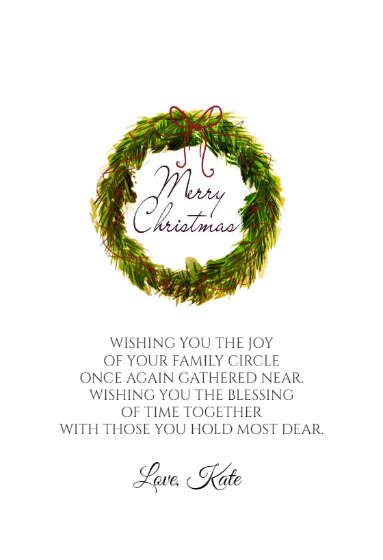 Welcome wreath - christmas card