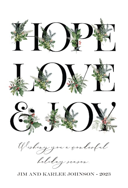 Winter Land Letters - Tarjeta De Navidad