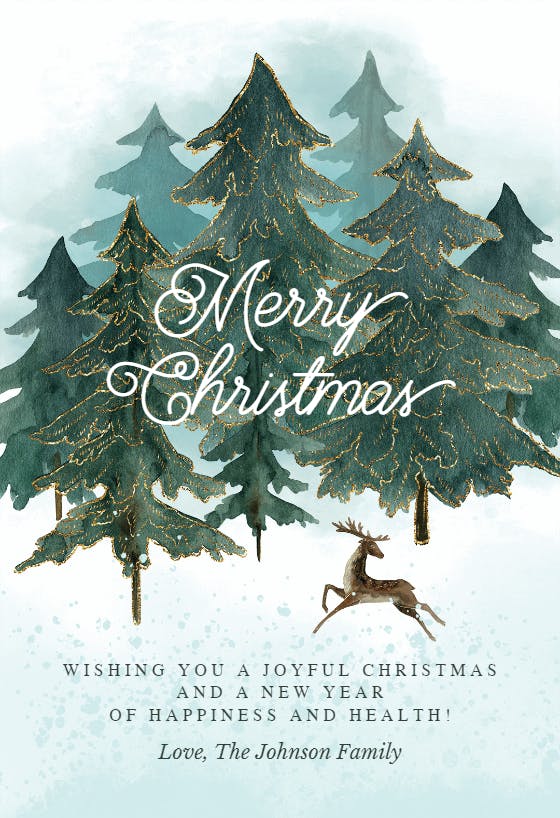 Winter woodland - christmas card