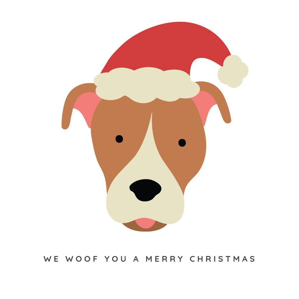 Woof you a merry christmas -  tarjeta de navidad