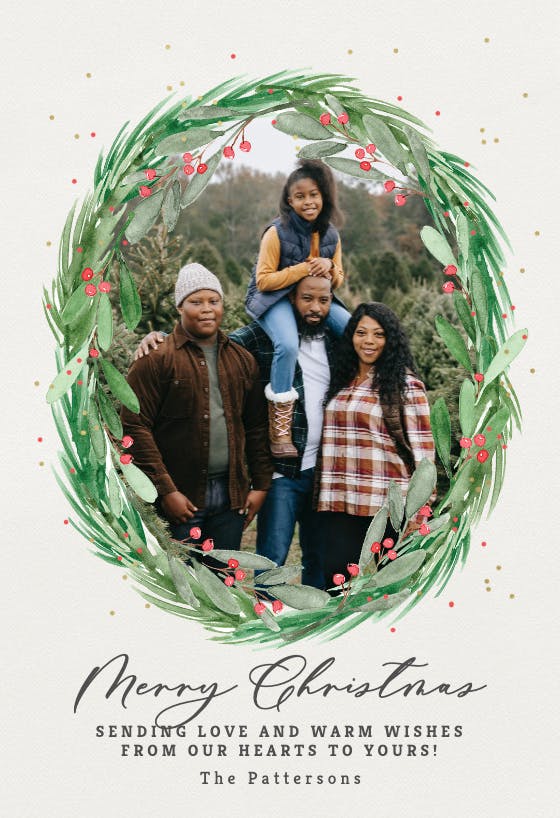 Wreathed in smiles - christmas card