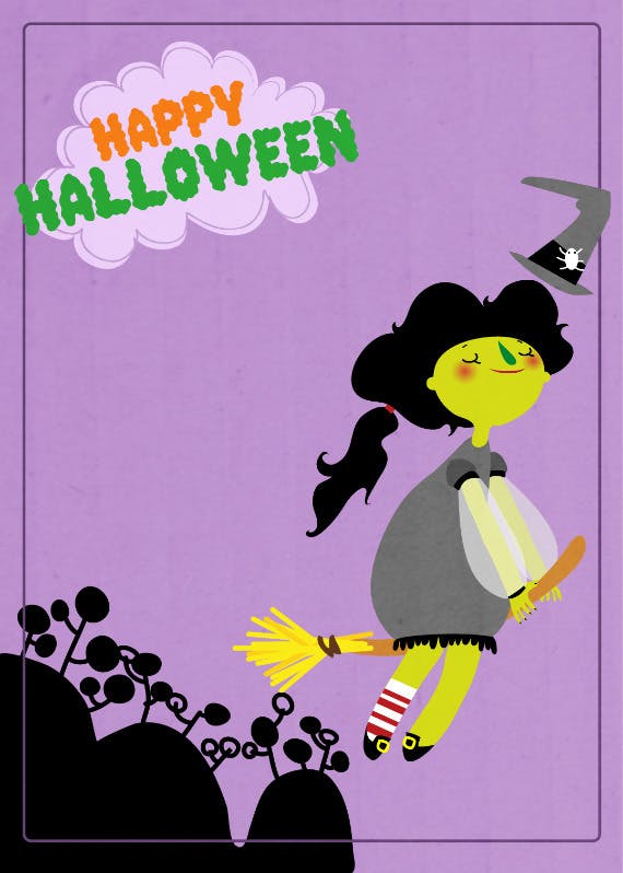 A witch -  tarjeta de halloween