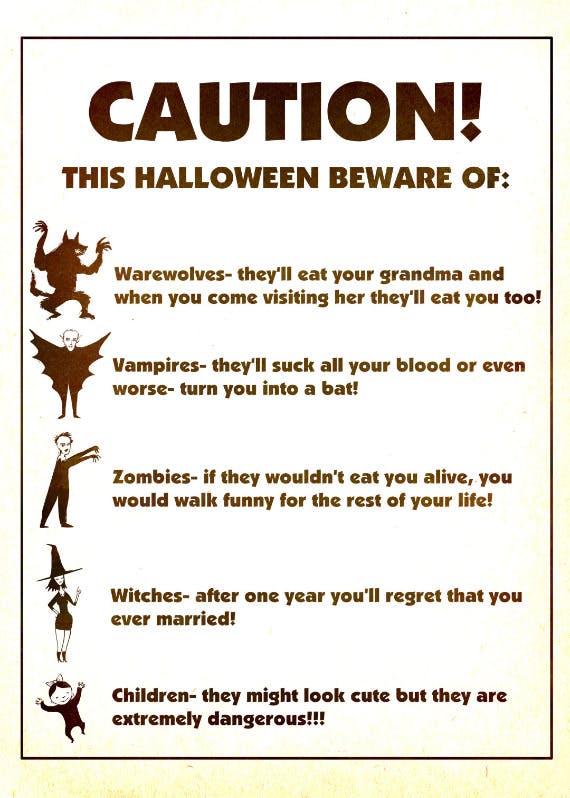 Beware of - halloween card