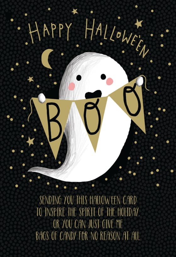 Boo banner - holidays card