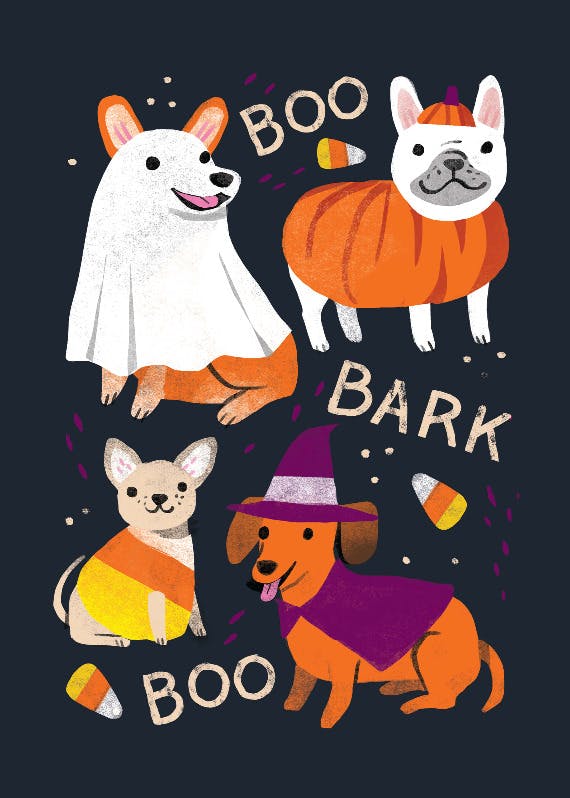 Boo bark -  tarjeta de halloween