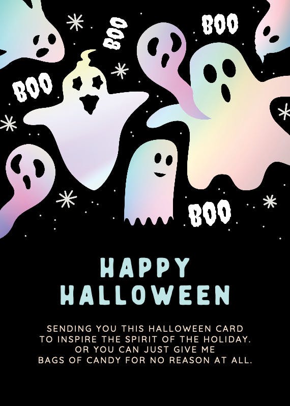 Boo-zy spooky fun - holidays card