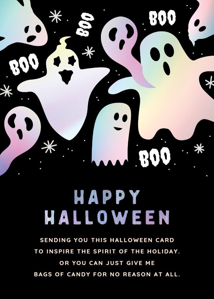 Boo-zy spooky fun - tarjeta de día festivo