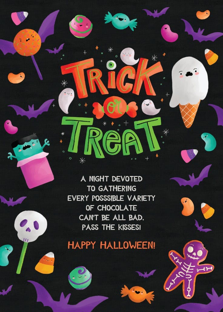 Colorful scare - halloween card