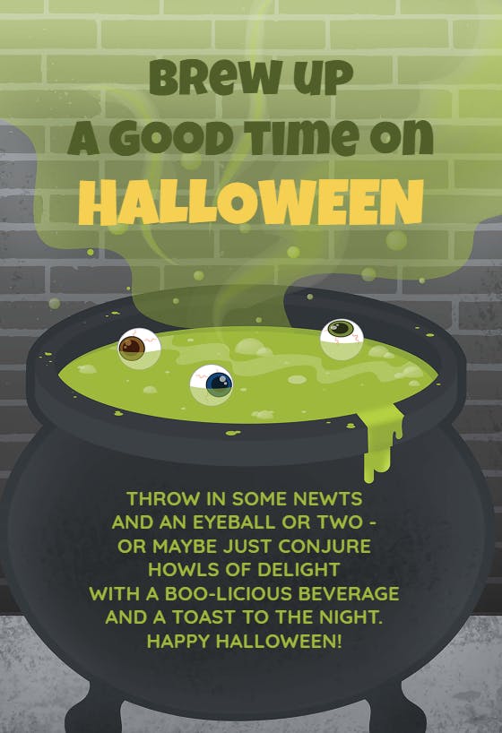 Cooking cauldron - halloween card