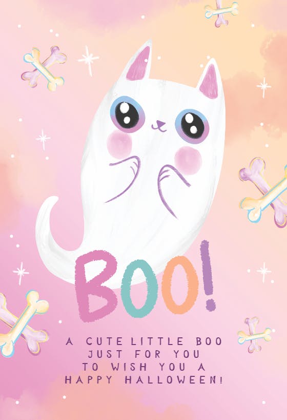 Cute boo -  tarjeta de halloween