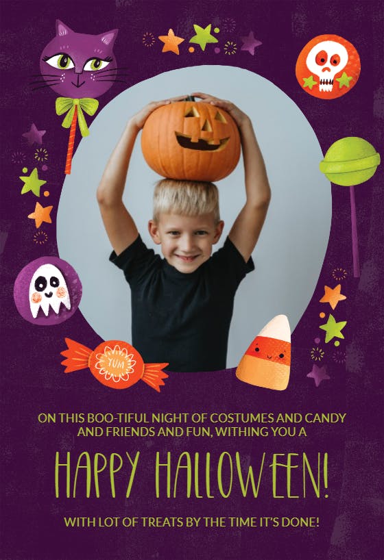 Cute candy - halloween card