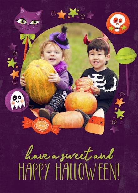 Cute candy - halloween card