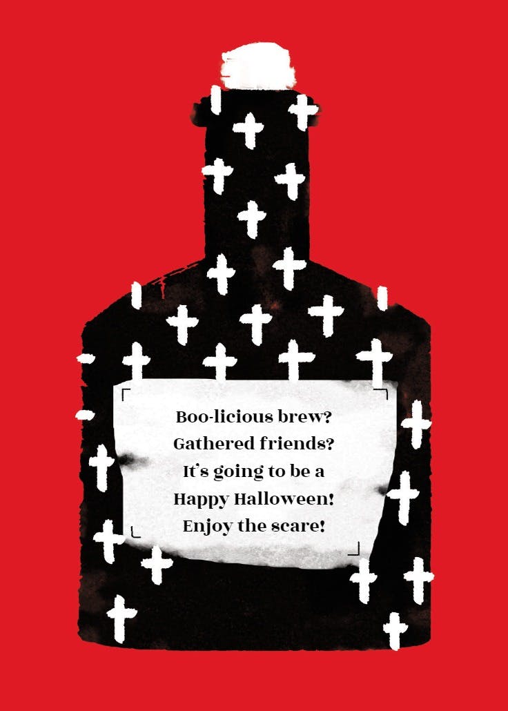 Deadly decanter -  tarjeta de halloween