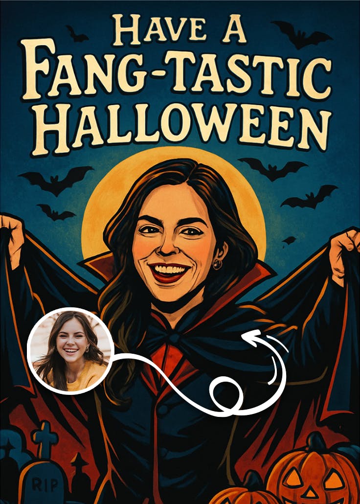 Fang-tastic halloween -  tarjeta de halloween