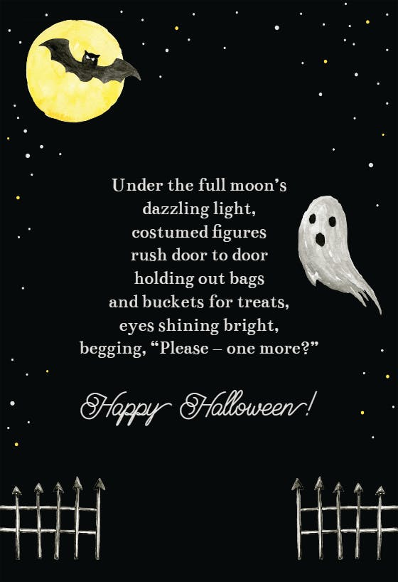 Full moon follies - halloween card
