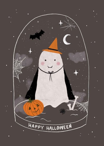 Ghost vampire - halloween card