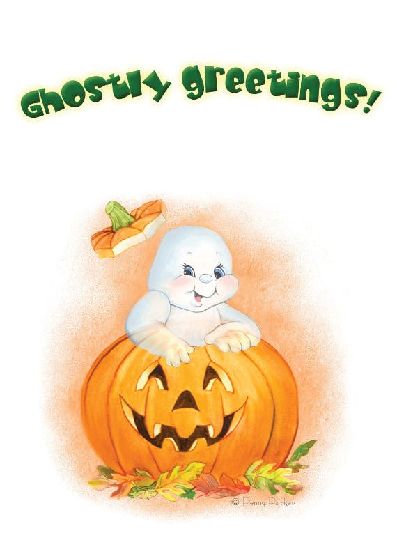 Ghostly greetings -  tarjeta de halloween