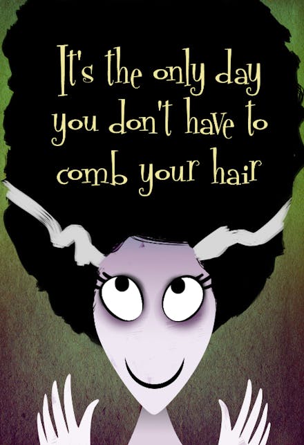 Halloween Hair Day - Halloween Card