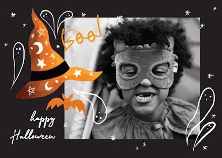 Hat and Ghosts - Halloween Card