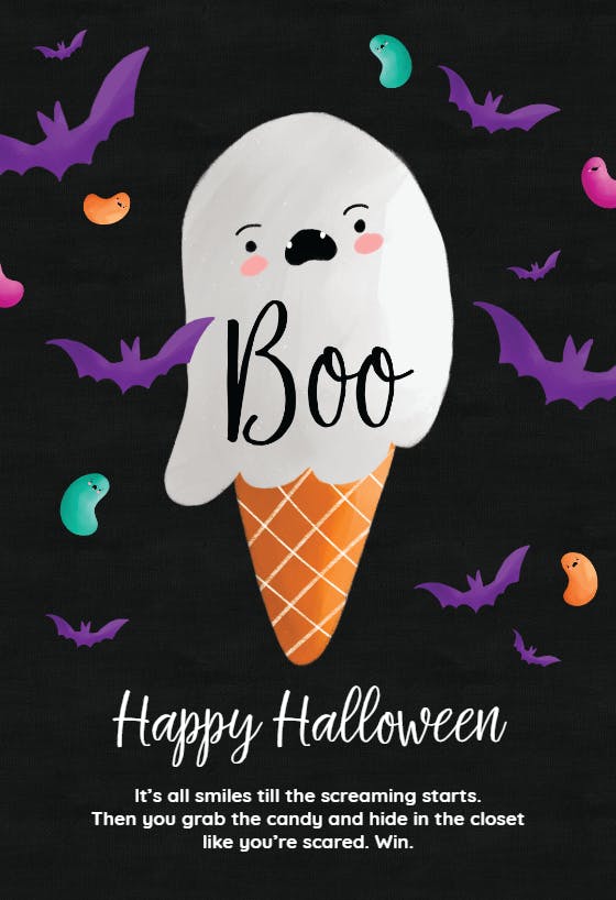 Iced boo - halloween card