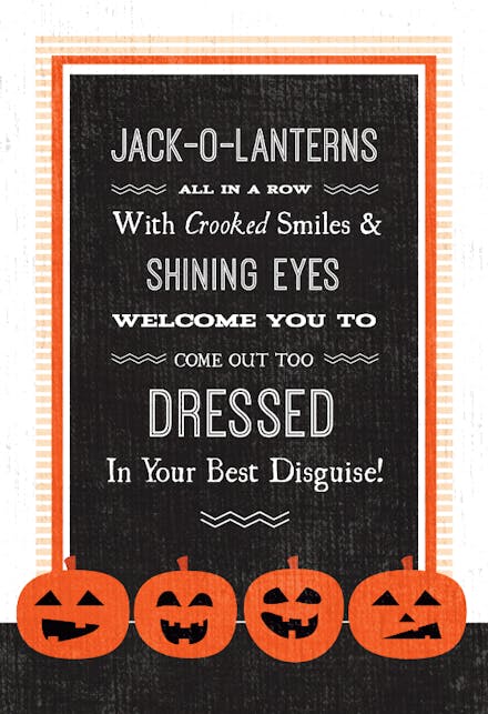 Jack O Lantern Row - Halloween Card