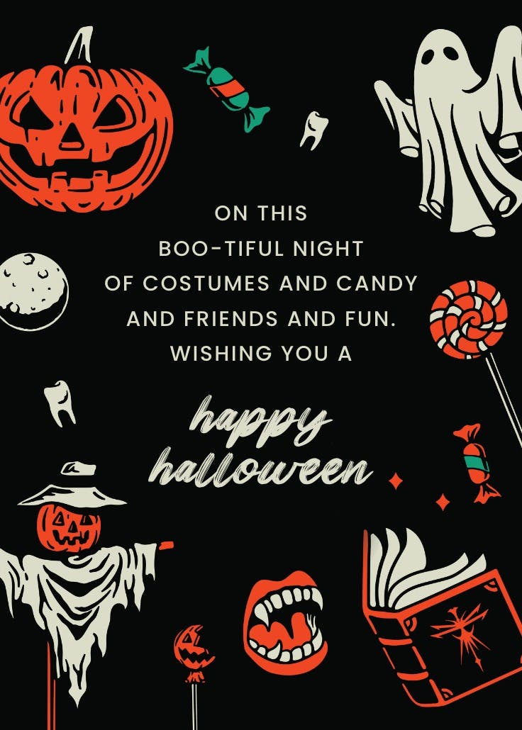 Mischief & masks -  tarjeta de halloween