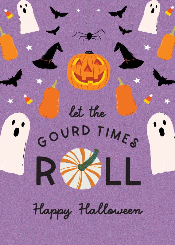 One gourd party - halloween card