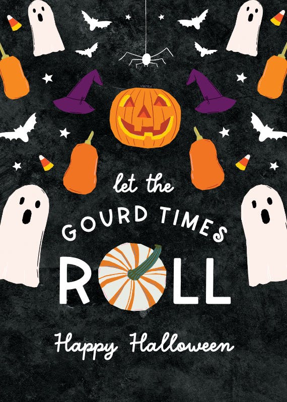 One gourd party -  tarjeta de halloween