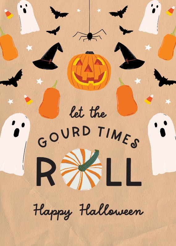 One gourd party - halloween card