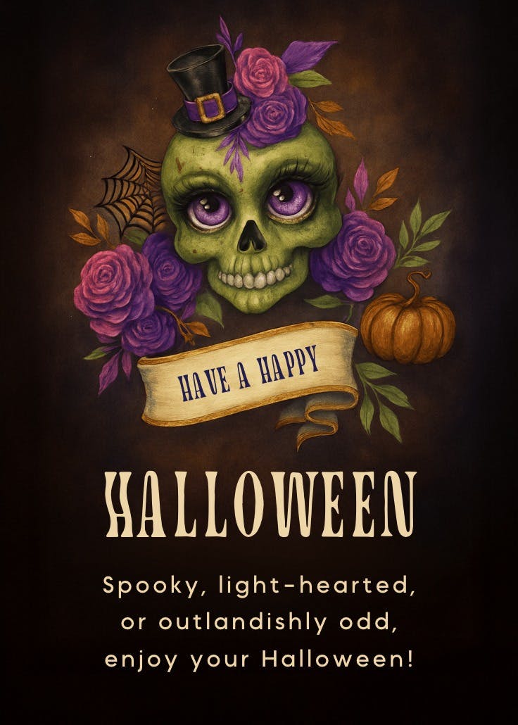 Skeleton animals -  tarjeta de halloween