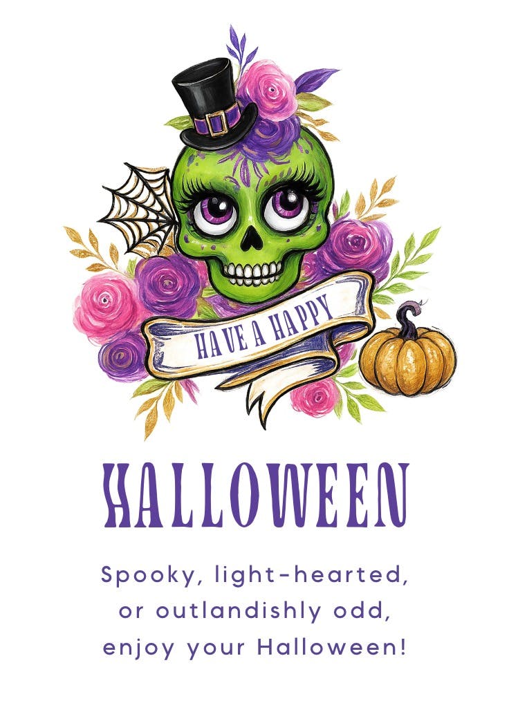 Skeleton animals -  tarjeta de halloween