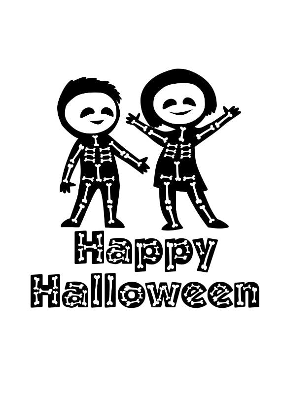 Skeleton party - halloween card