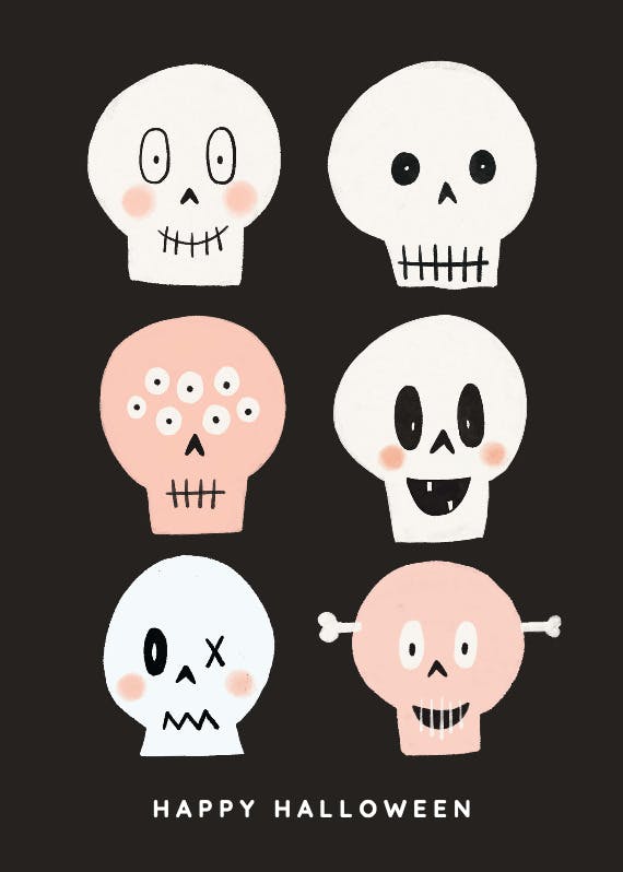Skulls -  tarjeta de halloween