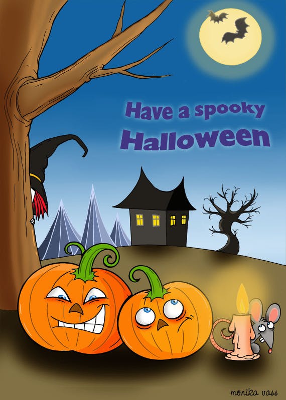 Spooky halloween - holidays card