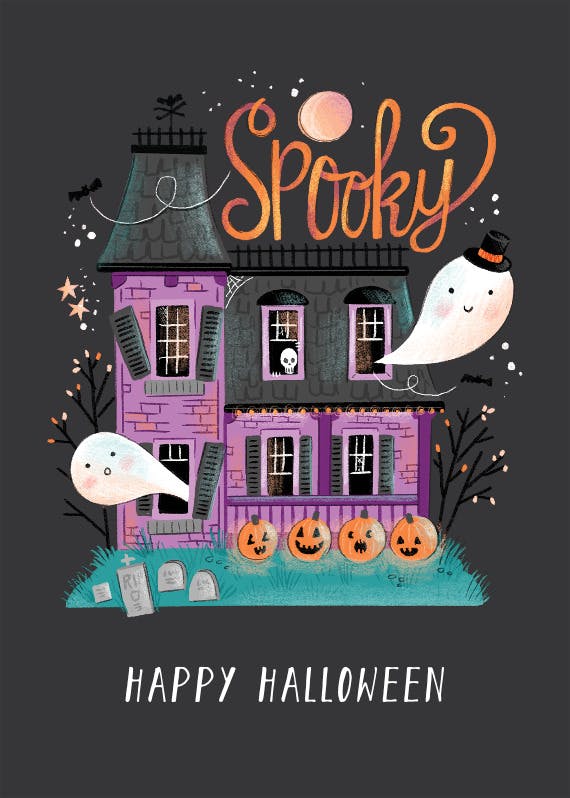 Spooky house -  tarjeta de halloween
