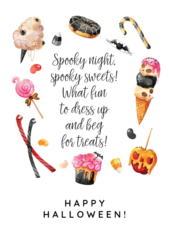 Spooky treats -  tarjeta de halloween