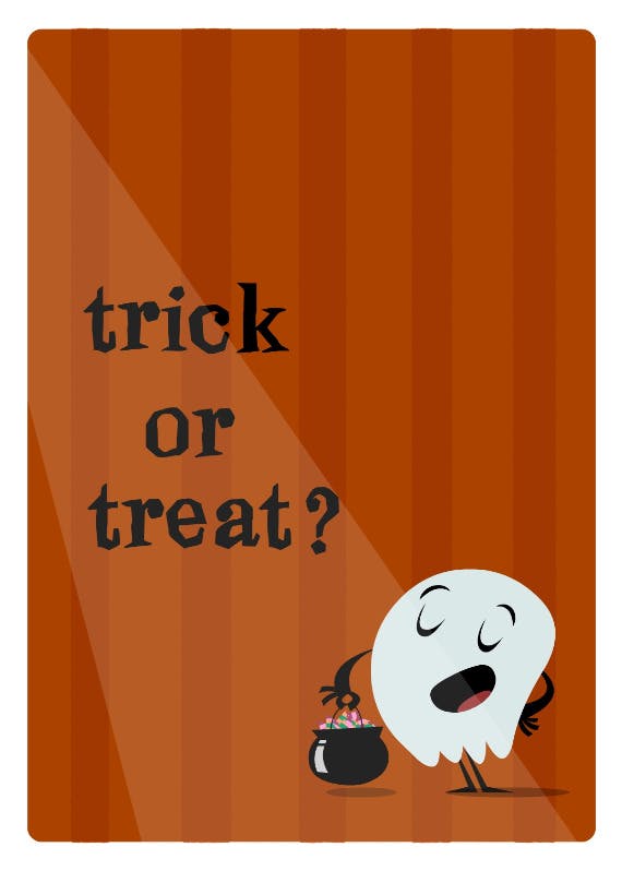 Trick or treat -  tarjeta de día festivo