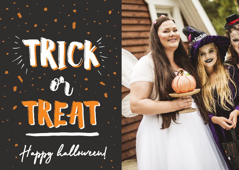 Trick or treat photo - holidays card