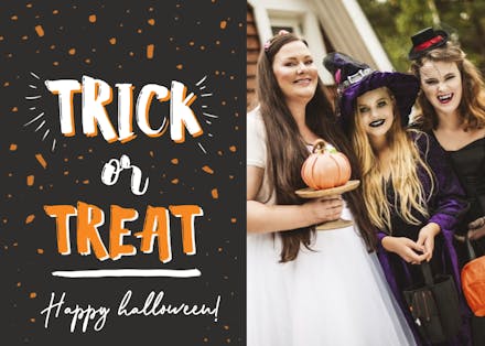 Trick or Treat Photo - Halloween Card