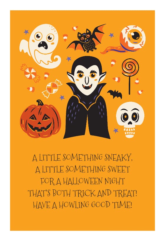 Tricks and treats - halloween card