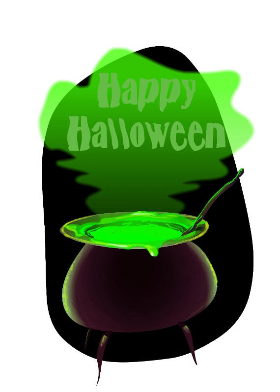 Witch potion - halloween card