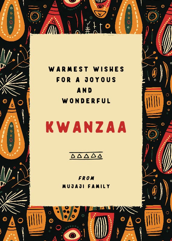 Abstract orange -  free kwanzaa card