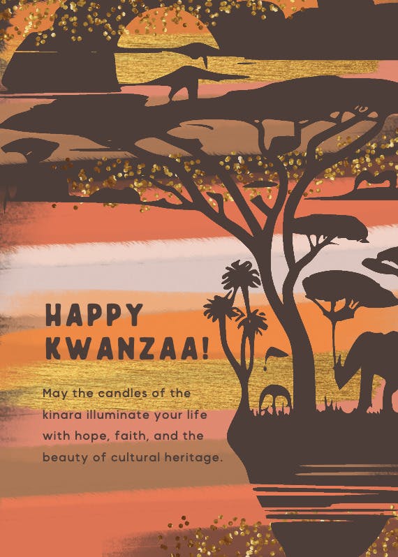 African landscape -  tarjeta de kwanzaa