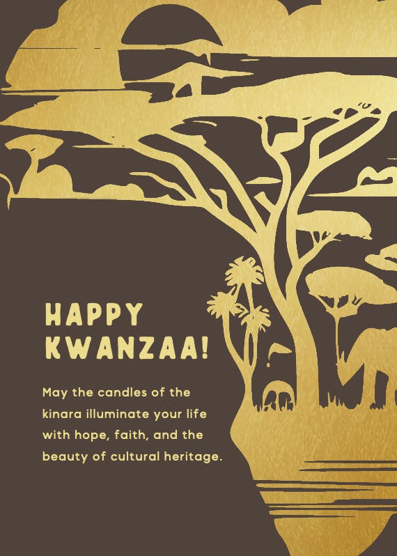 African landscape -  tarjeta de kwanzaa