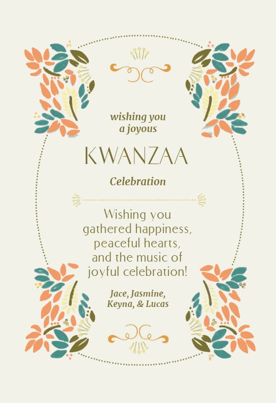 Dotted lines - kwanzaa card