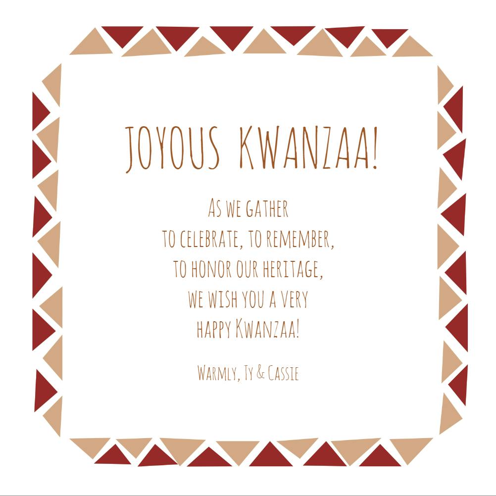 Heritage pattern - kwanzaa card