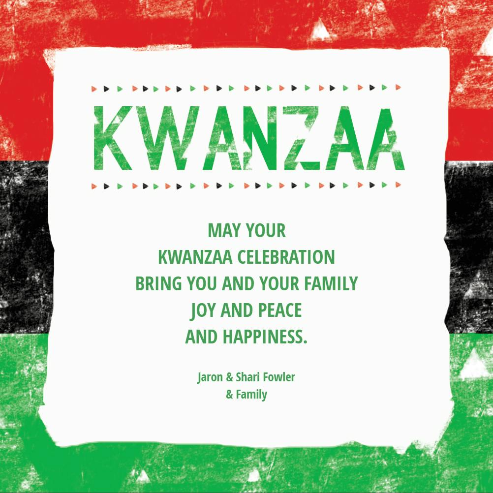Holiday colors -  free kwanzaa card