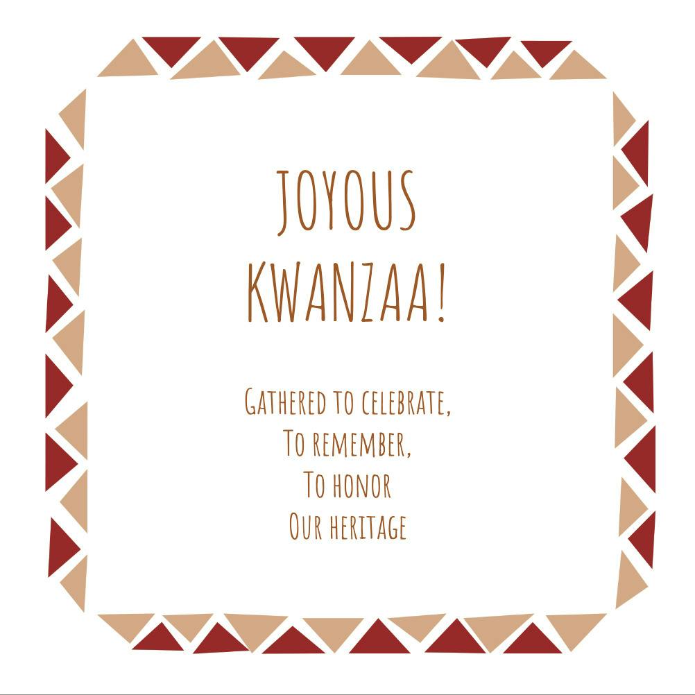 Honoring heritage -  tarjeta de kwanzaa